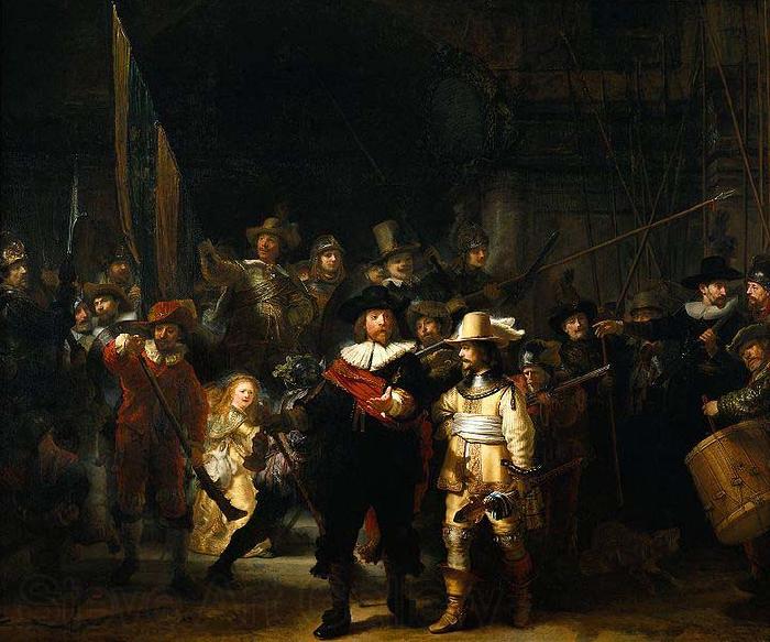 REMBRANDT Harmenszoon van Rijn The Night Watch or The Militia Company of Captain Frans Banning Cocq France oil painting art